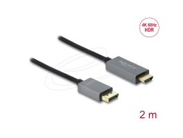 DELOCK kábel Displayport 1.4 to HDMI 4K 60Hz (HDR) aktív, 2m (85929)